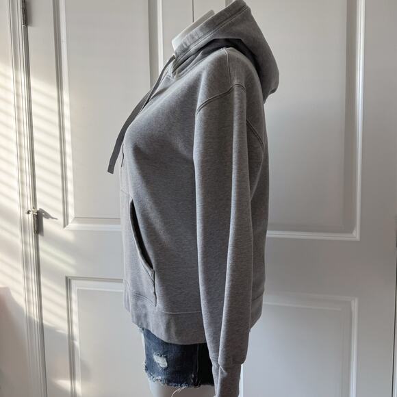 Athleta Heather Gray 24/7 Hoodie Pullover Kangaroo Front Pocket Sweatshirt XLw - Picture 3 of 11